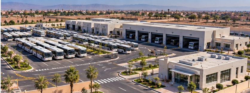 Illustration dépôt de bus